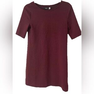 NWOT Burgundy Urban Outfitters Dress Short sleeved textured Size M jewel toned
